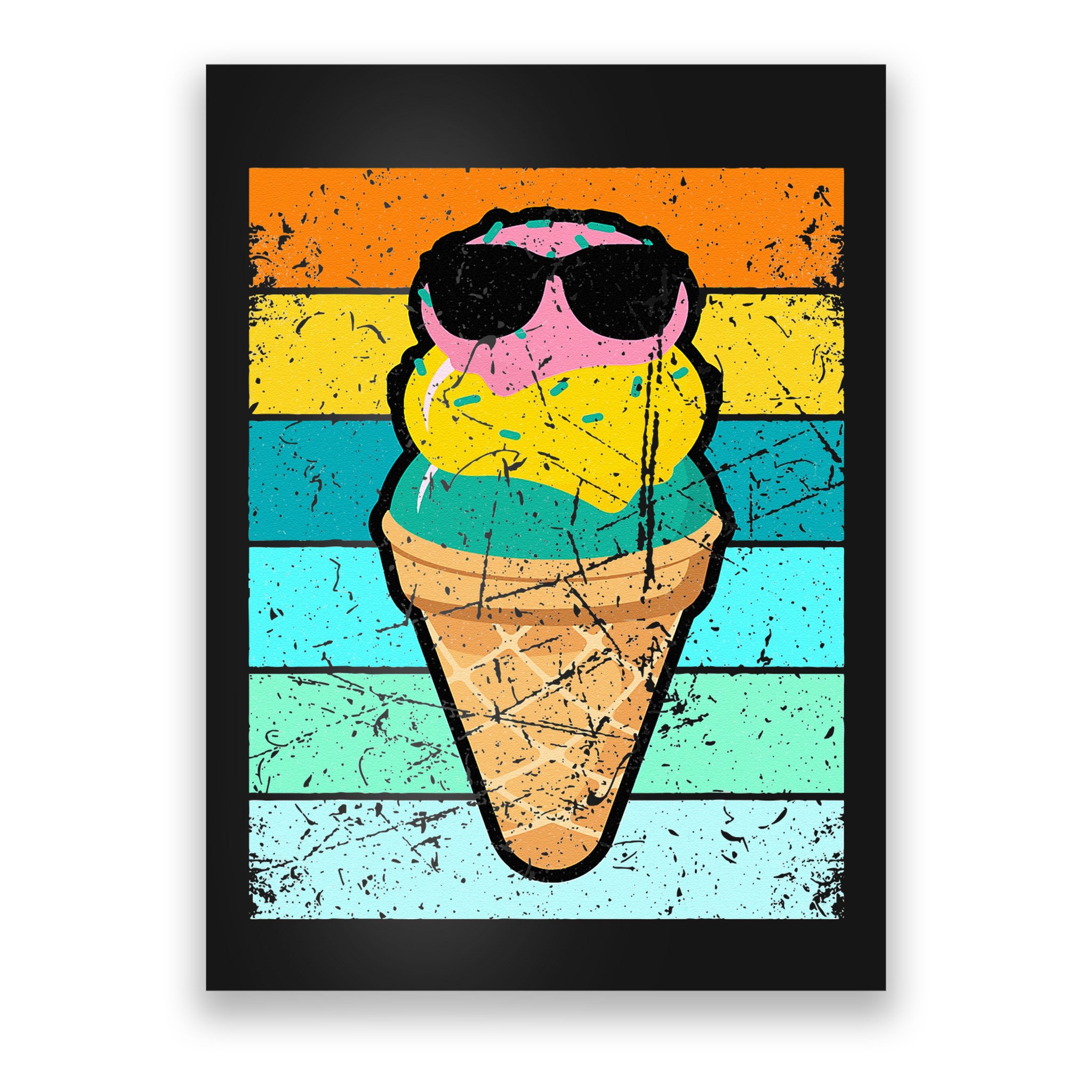 Ice Cream Funny Ice Cream Beach Pool Party Poster