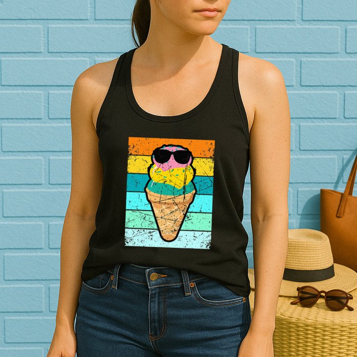 Ice Cream Funny Ice Cream Beach Pool Party Womens Tank Top