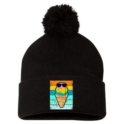 Ice Cream Funny Ice Cream Beach Pool Party Pom Pom 12in Knit Beanie