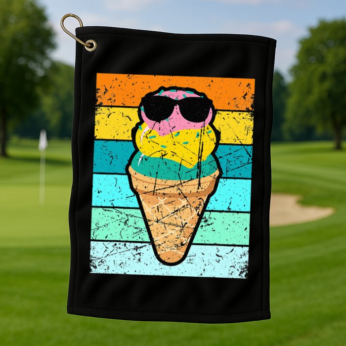 Ice Cream Funny Ice Cream Beach Pool Party Golf Towel