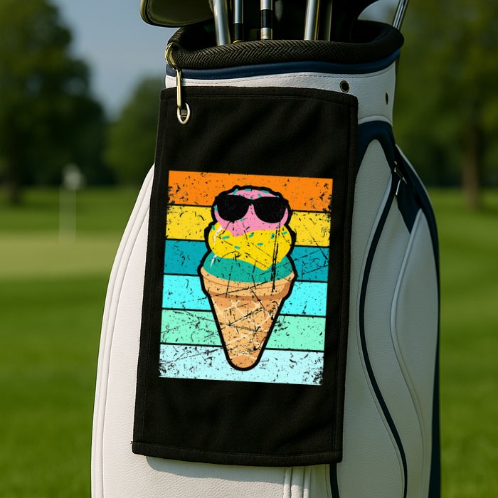 Ice Cream Funny Ice Cream Beach Pool Party Golf Towel