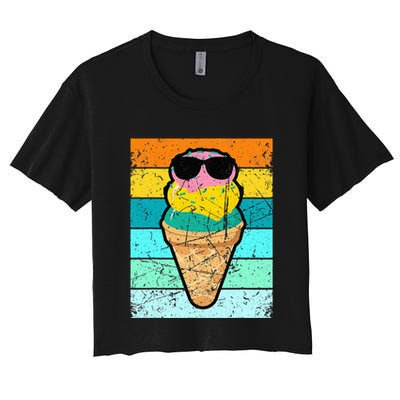 Ice Cream Funny Ice Cream Beach Pool Party Crop Top