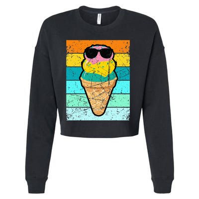 Ice Cream Funny Ice Cream Beach Pool Party Cropped Pullover Crew