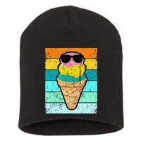 Ice Cream Funny Ice Cream Beach Pool Party Short Acrylic Beanie