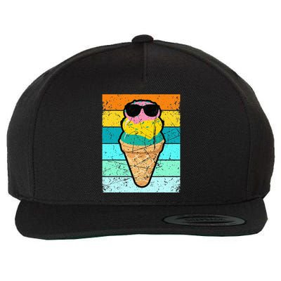 Ice Cream Funny Ice Cream Beach Pool Party Wool Snapback Cap