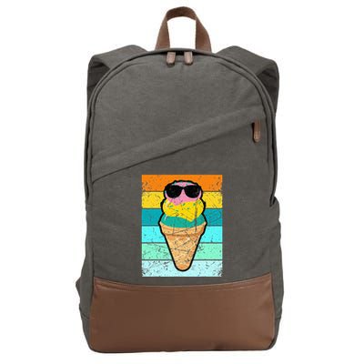Ice Cream Funny Ice Cream Beach Pool Party Cotton Canvas Backpack