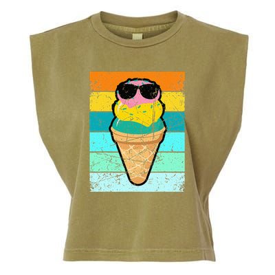 Ice Cream Funny Ice Cream Beach Pool Party Garment-Dyed Women's Muscle Tee