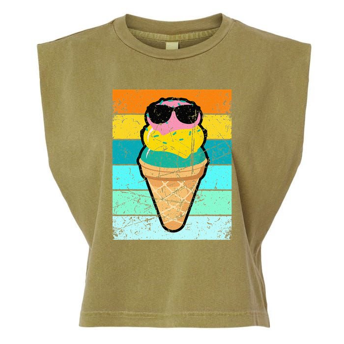 Ice Cream Funny Ice Cream Beach Pool Party Garment-Dyed Women's Muscle Tee