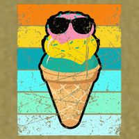 Ice Cream Funny Ice Cream Beach Pool Party Garment-Dyed Women's Muscle Tee