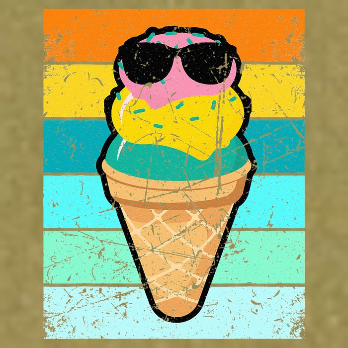 Ice Cream Funny Ice Cream Beach Pool Party Garment-Dyed Women's Muscle Tee