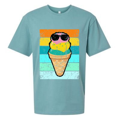 Ice Cream Funny Ice Cream Beach Pool Party Sueded Cloud Jersey T-Shirt