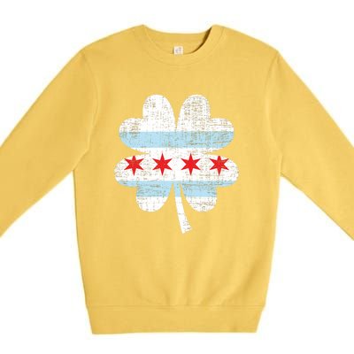 Irish Chicago Flag Shamrock St Patrick's Day Premium Crewneck Sweatshirt