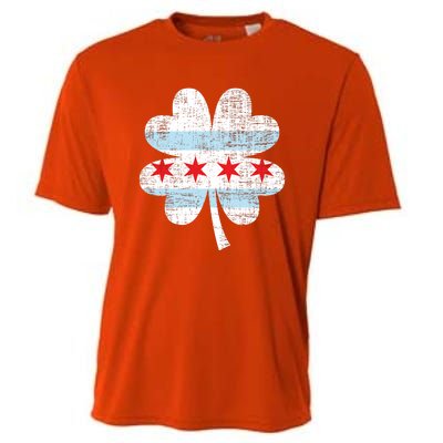 Irish Chicago Flag Shamrock St Patrick's Day Cooling Performance Crew T-Shirt