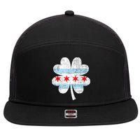 Irish Chicago Flag Shamrock St Patrick's Day 7 Panel Mesh Trucker Snapback Hat