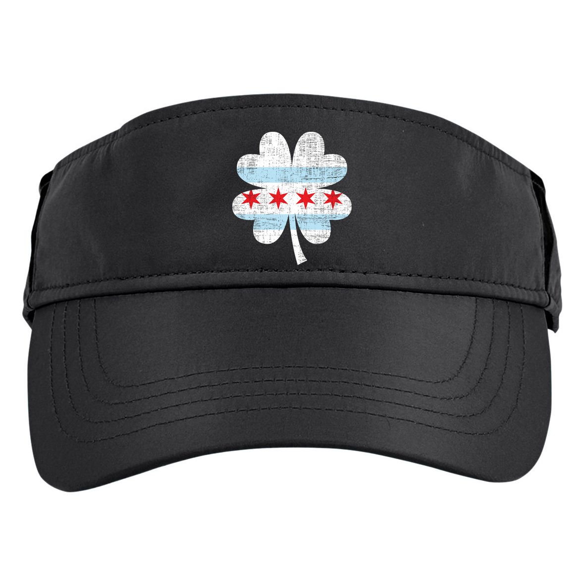 Irish Chicago Flag Shamrock St Patrick's Day Adult Drive Performance Visor