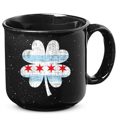 Irish Chicago Flag Shamrock St Patrick's Day 15oz Campfire Ceramic Mug
