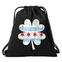 Irish Chicago Flag Shamrock St Patrick's Day Drawstring Bag