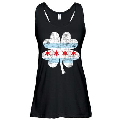 Irish Chicago Flag Shamrock St Patrick's Day Ladies Essential Flowy Tank
