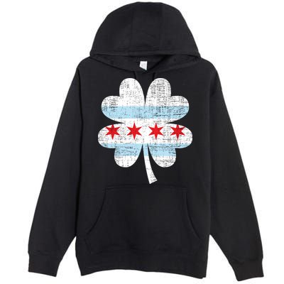 Irish Chicago Flag Shamrock St Patrick's Day Premium Pullover Hoodie
