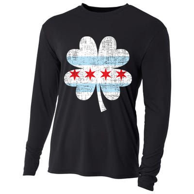 Irish Chicago Flag Shamrock St Patrick's Day Cooling Performance Long Sleeve Crew