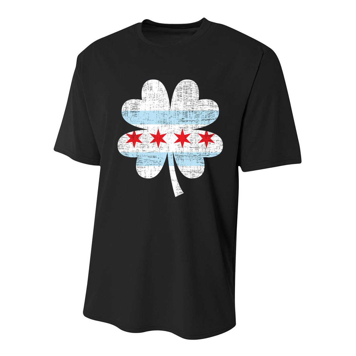 Irish Chicago Flag Shamrock St Patrick's Day Youth Performance Sprint T-Shirt