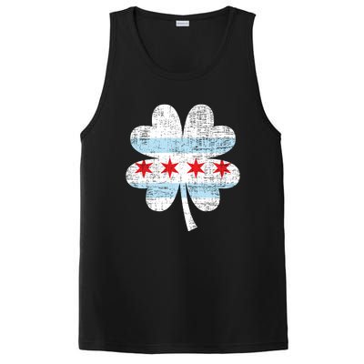 Irish Chicago Flag Shamrock St Patrick's Day PosiCharge Competitor Tank