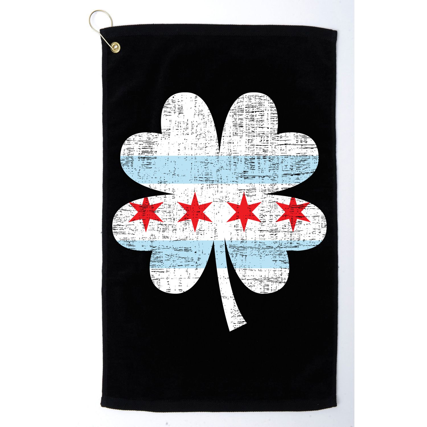 Irish Chicago Flag Shamrock St Patrick's Day Golf Towel
