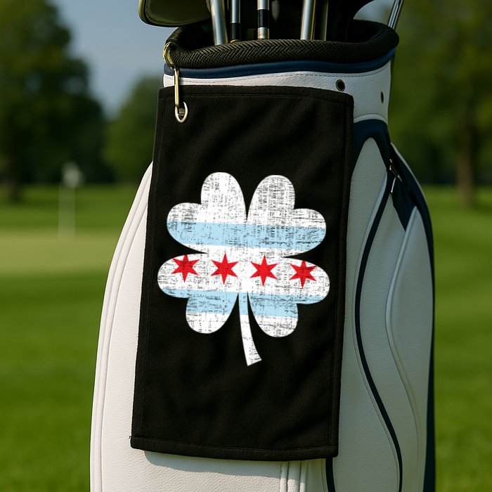 Irish Chicago Flag Shamrock St Patrick's Day Golf Towel