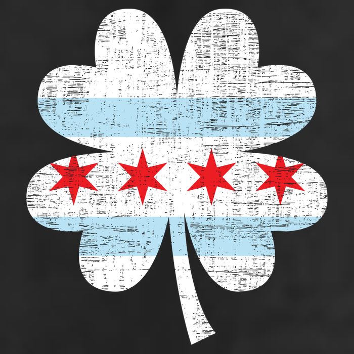 Irish Chicago Flag Shamrock St Patrick's Day Golf Towel