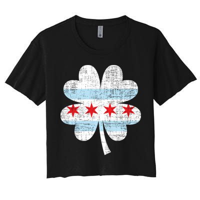 Irish Chicago Flag Shamrock St Patrick's Day Crop Top