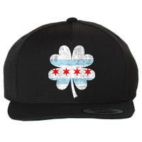 Irish Chicago Flag Shamrock St Patrick's Day Wool Snapback Cap