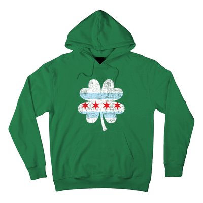 Irish Chicago Flag Shamrock St Patrick's Day Hoodie