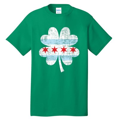 Irish Chicago Flag Shamrock St Patrick's Day Tall T-Shirt