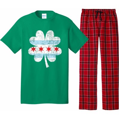 Irish Chicago Flag Shamrock St Patrick's Day Pajama Set