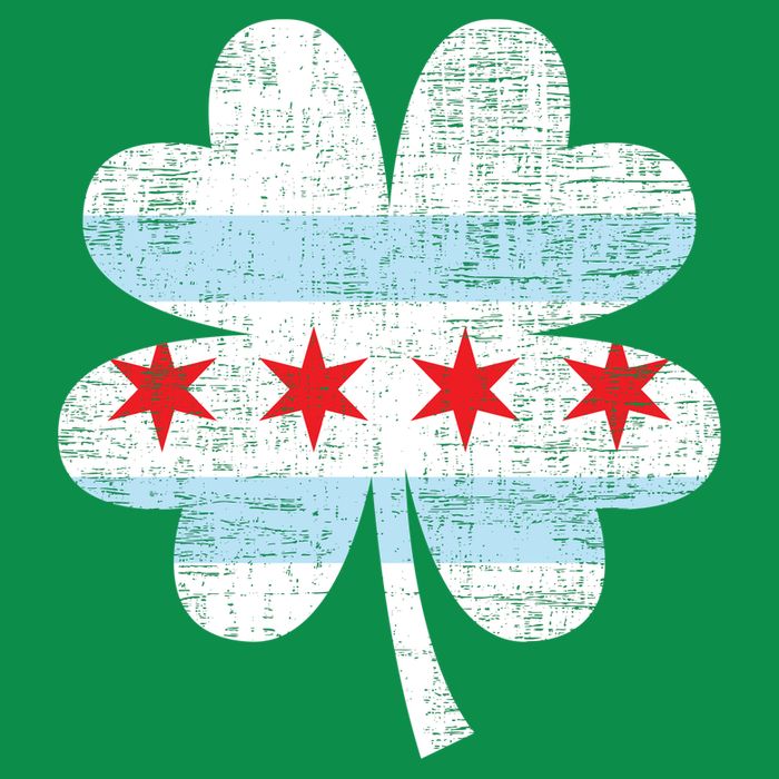 Irish Chicago Flag Shamrock St Patrick's Day Magnet