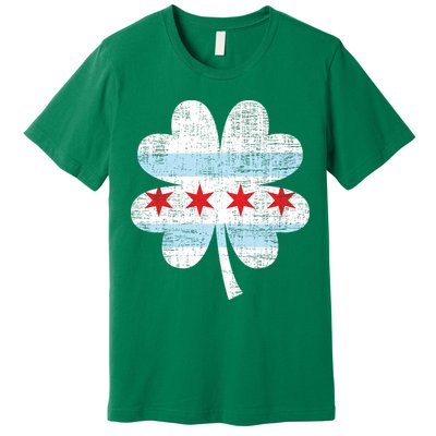 Irish Chicago Flag Shamrock St Patrick's Day Premium T-Shirt