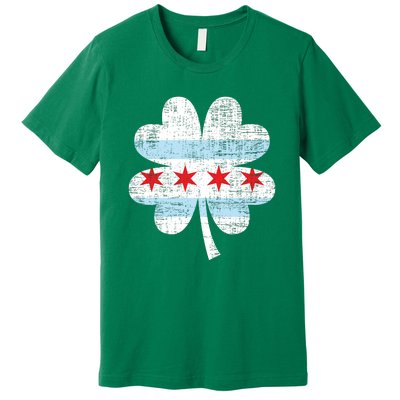 Irish Chicago Flag Shamrock St Patrick's Day Premium T-Shirt