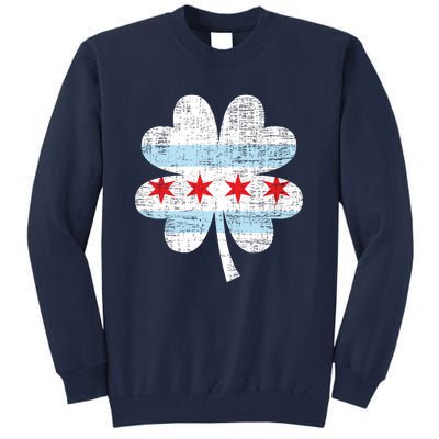 Irish Chicago Flag Shamrock St Patrick's Day Tall Sweatshirt