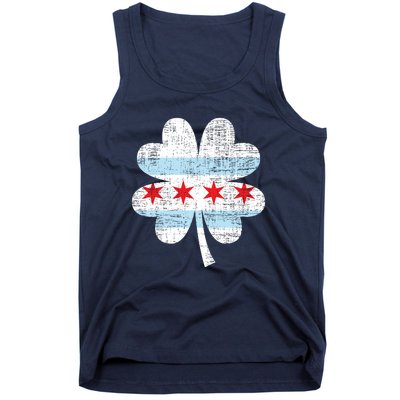 Irish Chicago Flag Shamrock St Patrick's Day Tank Top