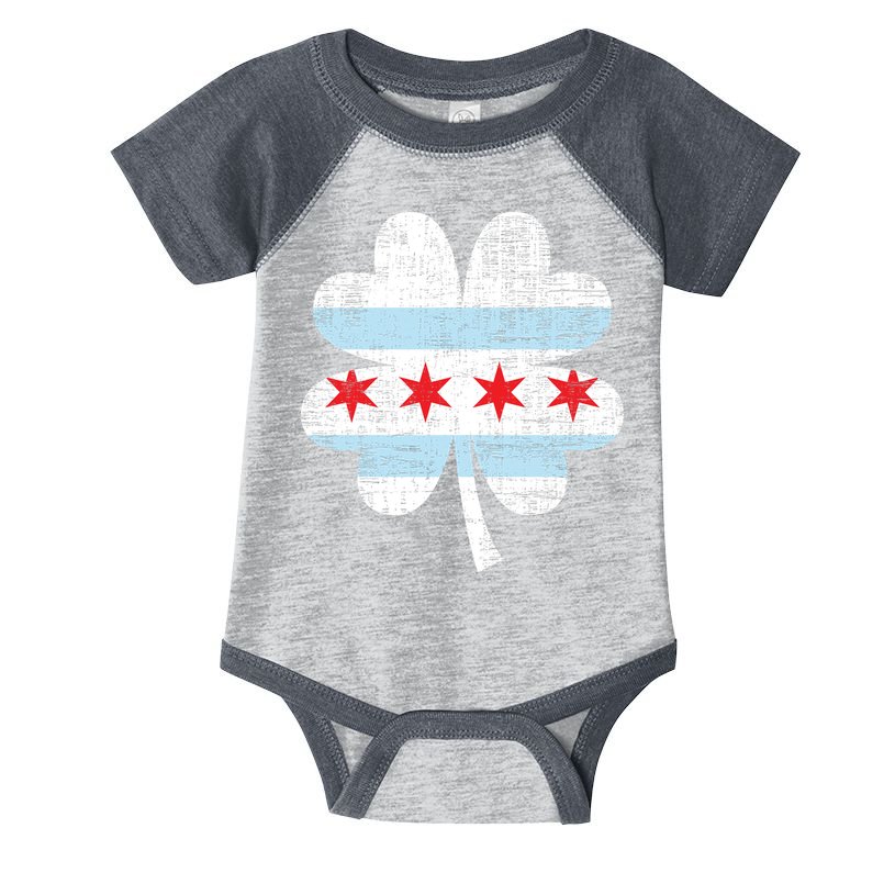 Irish Chicago Flag Shamrock St Patrick's Day Infant Baby Jersey Bodysuit