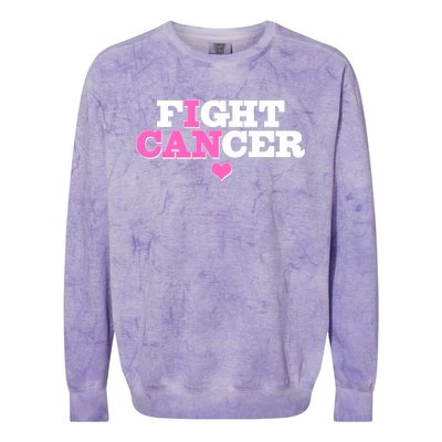 I Can Fight Cancer Breast Cancer Awareness Warrior Colorblast Crewneck Sweatshirt