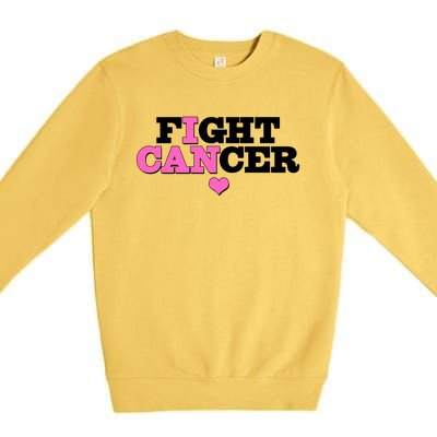 I Can Fight Cancer Breast Cancer Awareness Warrior Premium Crewneck Sweatshirt