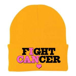 I Can Fight Cancer Breast Cancer Awareness Warrior Knit Cap Winter Beanie