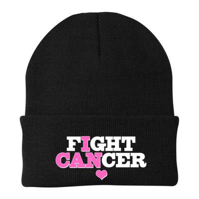 I Can Fight Cancer Breast Cancer Awareness Warrior Beanie