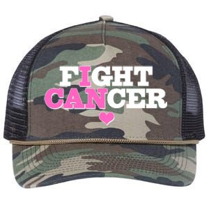 I Can Fight Cancer Breast Cancer Awareness Warrior Retro Rope Trucker Hat Cap