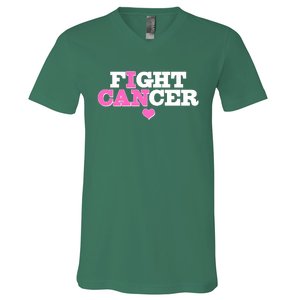 I Can Fight Cancer Breast Cancer Awareness Warrior V-Neck T-Shirt