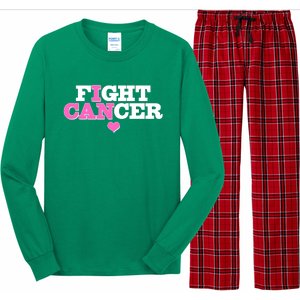 I Can Fight Cancer Breast Cancer Awareness Warrior Long Sleeve Pajama Set