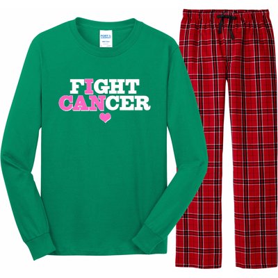 I Can Fight Cancer Breast Cancer Awareness Warrior Long Sleeve Pajama Set