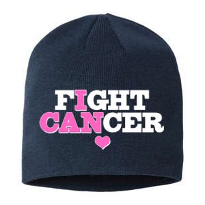 I Can Fight Cancer Breast Cancer Awareness Warrior Sustainable Beanie