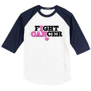 I Can Fight Cancer Breast Cancer Awareness Warrior Baseball Sleeve Shirt